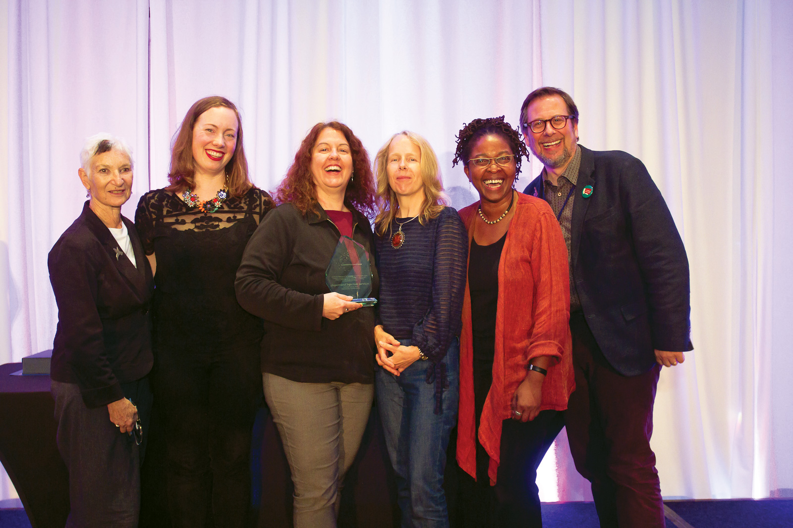 Upon accepting the Transformative Change Award received for work on Supervised Injection Services